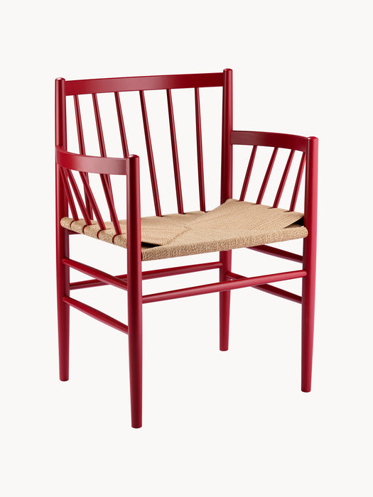 Handwoven Beech Wood Dining Chair J81 with Armrests