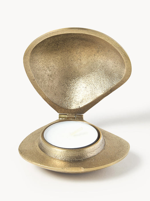 Clam Brass Candle Holder