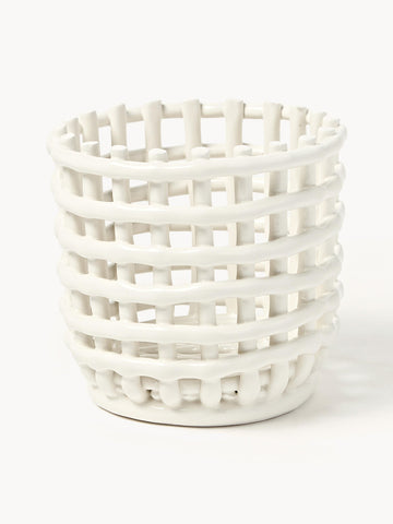 Nalan Handmade Ceramic Storage Basket, H 15 cm