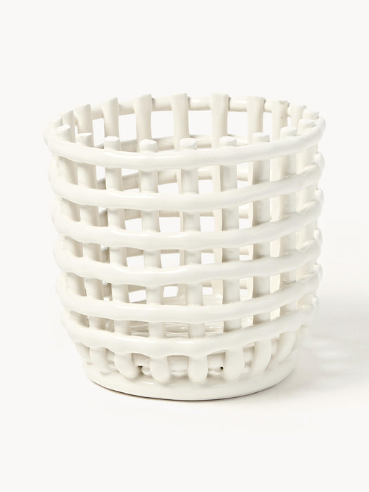 Handmade Ceramic Storage Basket Nalan H 15 cm