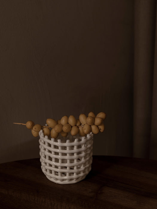 Handmade Ceramic Storage Basket Nalan H 15 cm