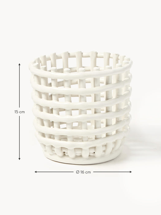 Handmade Ceramic Storage Basket Nalan H 15 cm