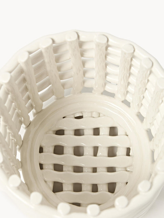 Nalan Handmade Ceramic Storage Basket, H 15 cm