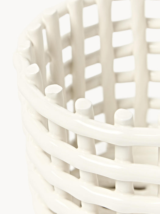 Handmade Ceramic Storage Basket Nalan H 15 cm