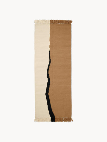 Soil Hand-Woven Wool Kilim Runner with Fringes
