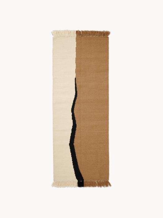 Soil Hand-Woven Wool Kilim Runner with Fringes