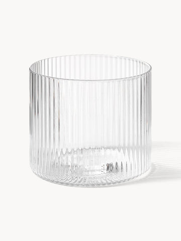 Ripple Mouth-Blown Tumblers with Embossed Pattern, Set of 4, 200 ml