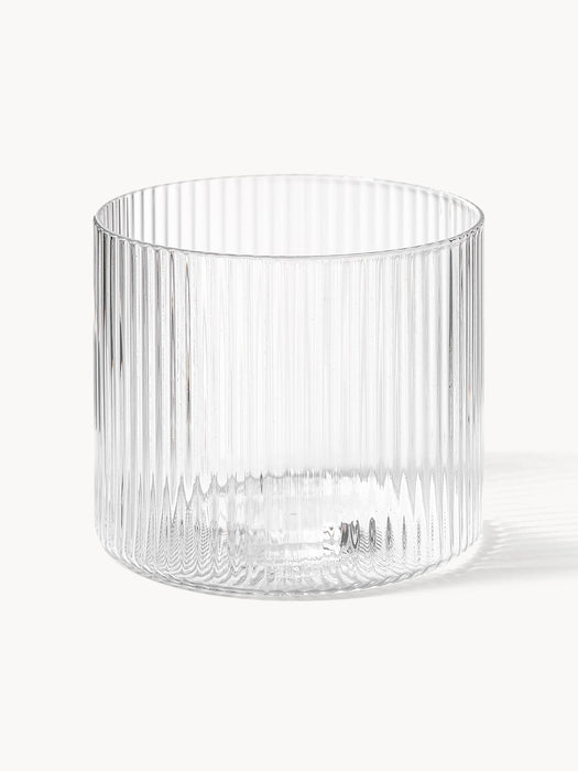 Mouth-Blown Tumblers Ripple with Embossed Pattern Set of 4 200 ml