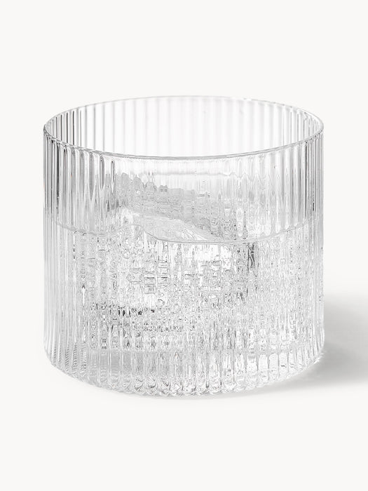 Mouth-Blown Tumblers Ripple with Embossed Pattern Set of 4 200 ml