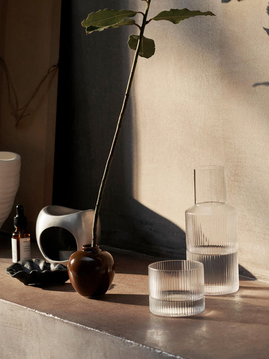 Mouth-Blown Tumblers Ripple with Embossed Pattern Set of 4 200 ml
