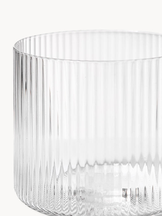 Mouth-Blown Tumblers Ripple with Embossed Pattern Set of 4 200 ml