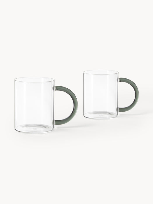 Mouth-Blown Glass Mugs Still Set of 2