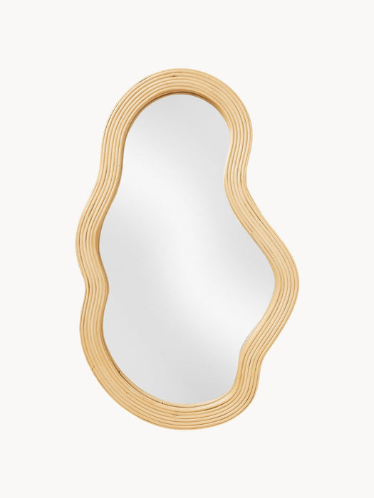 Pond Handmade Rattan Wall Mirror in an Organic Shape
