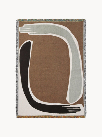 Pose Organic Cotton Tapestry Blanket with Fringes