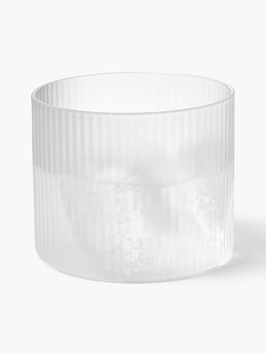 Mouth-Blown Tumblers Ripple with Embossed Pattern Set of 4 200 ml