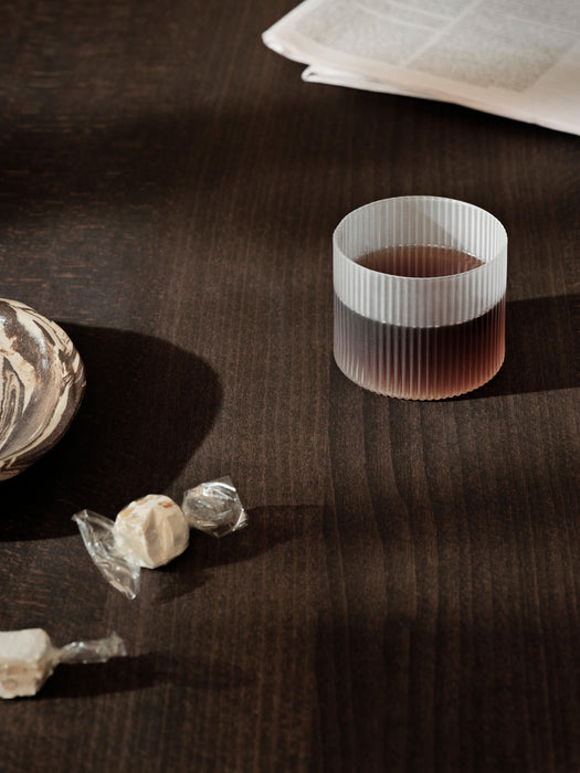 Mouth-Blown Tumblers Ripple with Embossed Pattern Set of 4 200 ml