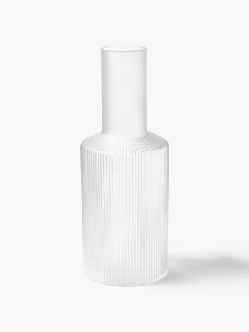 Ripple Mouth-Blown Carafe with Embossed Pattern, 1 L
