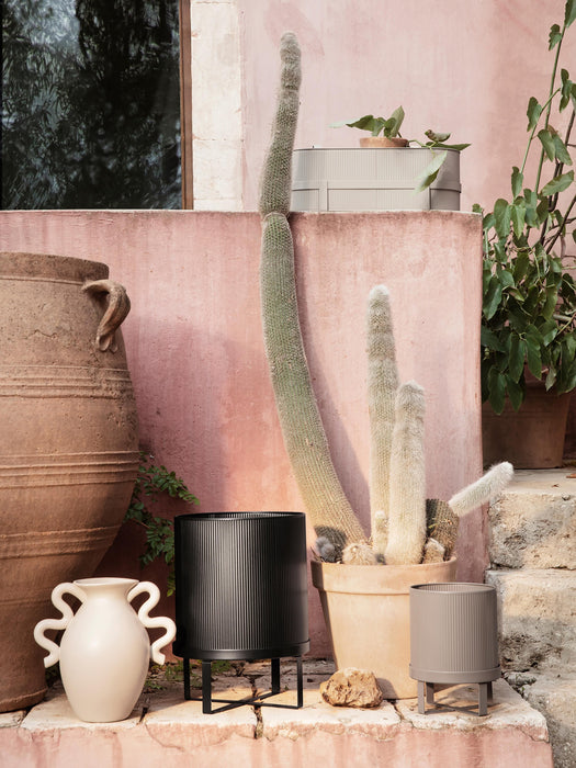 Plant Pot Bau with Ribbed Surface H 38 cm