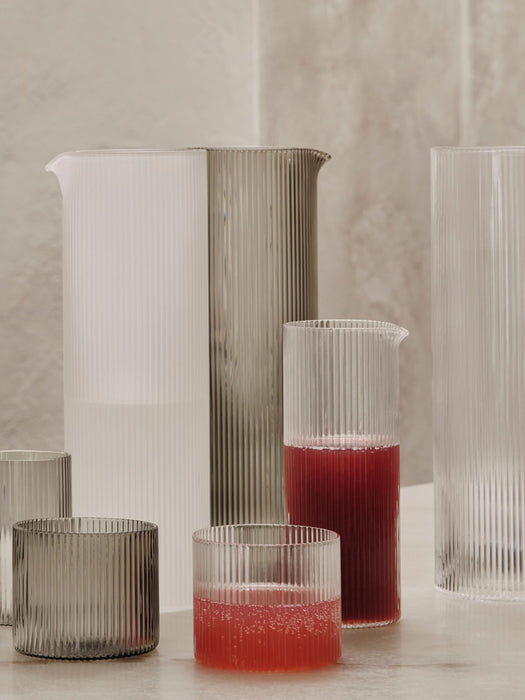 Mouth-Blown Carafe Ripple with Embossed Pattern 11 L