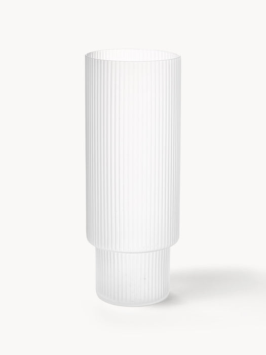 Mouth-Blown Highball Glasses Ripple with Embossed Pattern Set of 4 300 ml