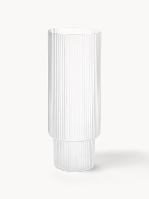 Ripple Mouth-Blown Highball Glasses with Embossed Pattern, Set of 4, 300 ml