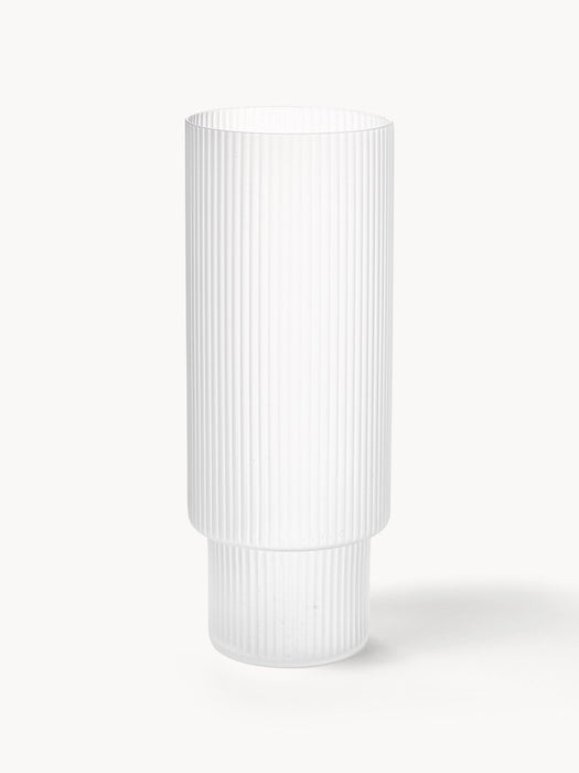 Mouth-Blown Highball Glasses Ripple with Embossed Pattern Set of 4 300 ml
