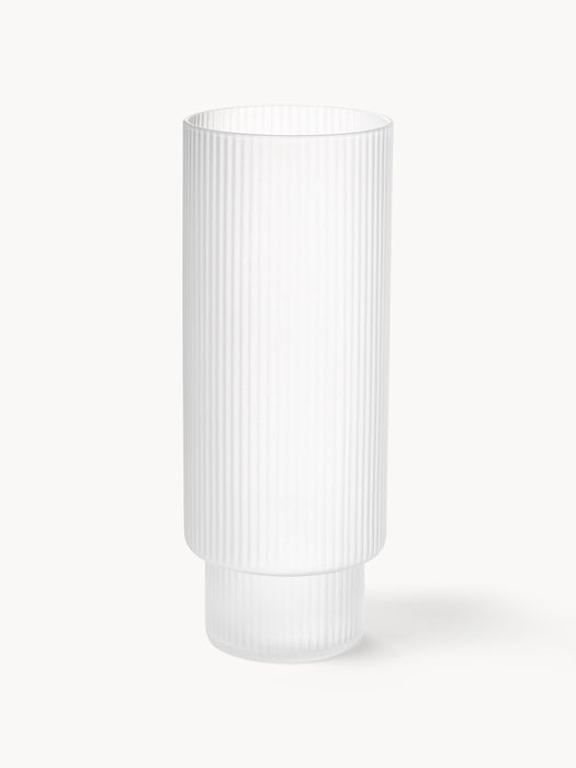 Mouth-Blown Highball Glasses Ripple with Embossed Pattern Set of 4 300 ml