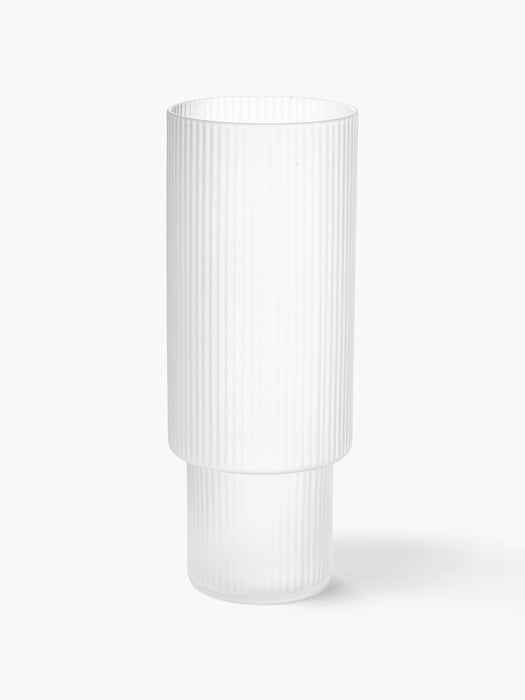 Mouth-Blown Highball Glasses Ripple with Embossed Pattern Set of 4 300 ml