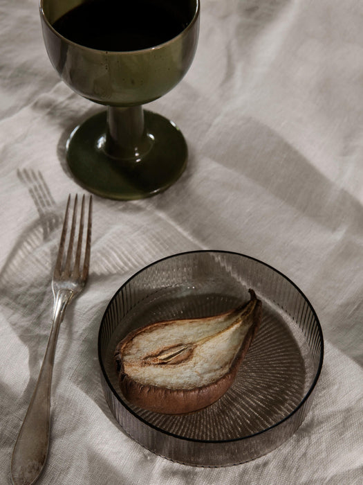 Ripple Mouth-Blown Serving Bowls with A Grooved Structure, Set of 4