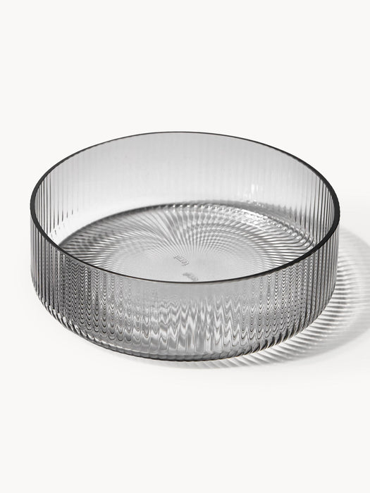 Ripple Mouth-Blown Serving Bowls with A Grooved Structure, Set of 4