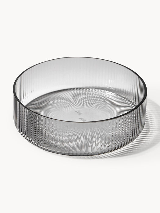Mouth-Blown Serving Bowls Ripple with Grooved Structure Set of 4