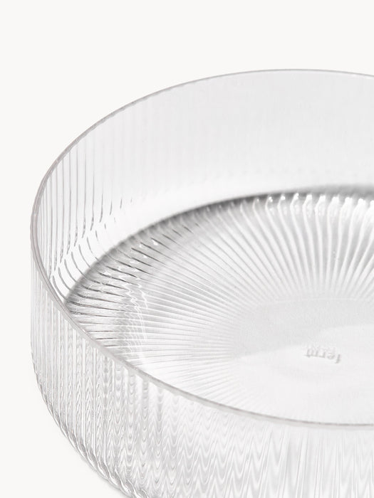 Mouth-Blown Serving Bowls Ripple with Grooved Structure Set of 4