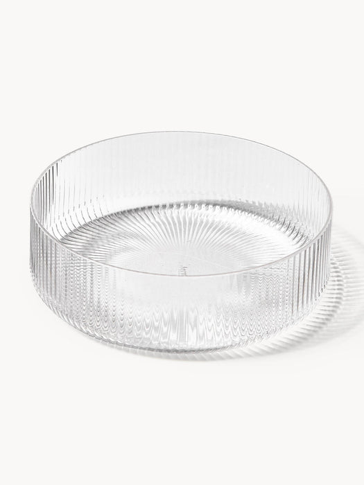 Ripple Mouth-Blown Serving Bowls with A Grooved Structure, Set of 4
