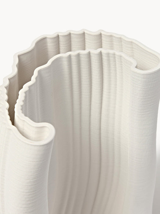 Moire Stoneware Vase, H 30 cm