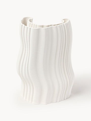 Moire Stoneware Vase, H 30 cm
