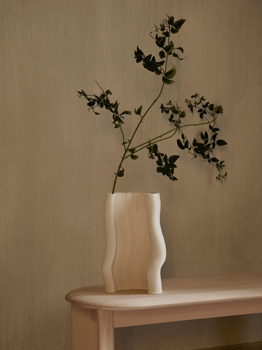 Moire Stoneware Vase, H 30 cm