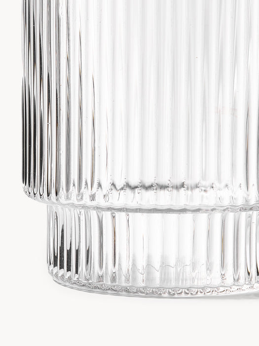 Mouth-Blown Tumblers Ripple with Groove Relief 200 ml Set of 4