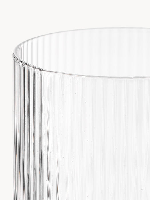 Mouth-Blown Tumblers Ripple with Groove Relief 200 ml Set of 4