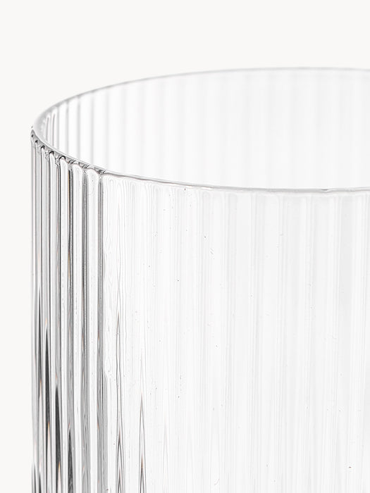 Mouth-Blown Tumblers Ripple with Groove Relief 200 ml Set of 4