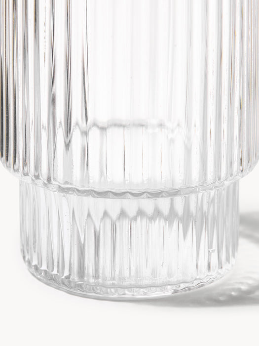 Mouth-Blown Tumblers Ripple with Groove Relief 200 ml Set of 4