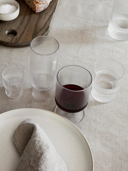 Mouth-Blown Tumblers Ripple with Groove Relief 200 ml Set of 4