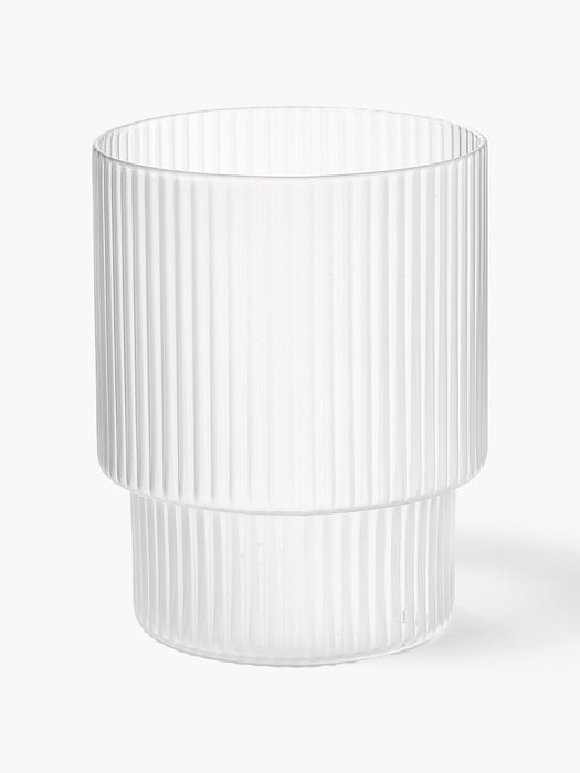 Mouth-Blown Tumblers Ripple with Groove Relief 200 ml Set of 4