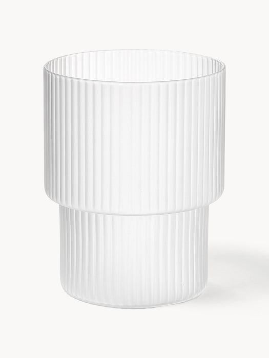 Mouth-Blown Tumblers Ripple with Groove Relief 200 ml Set of 4