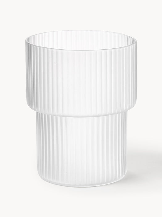Mouth-Blown Tumblers Ripple with Groove Relief 200 ml Set of 4