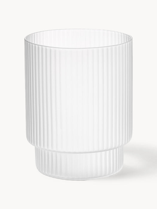 Mouth-Blown Tumblers Ripple with Groove Relief 200 ml Set of 4