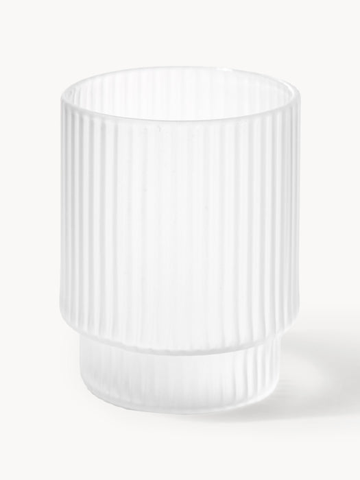 Mouth-Blown Tumblers Ripple with Groove Relief 200 ml Set of 4