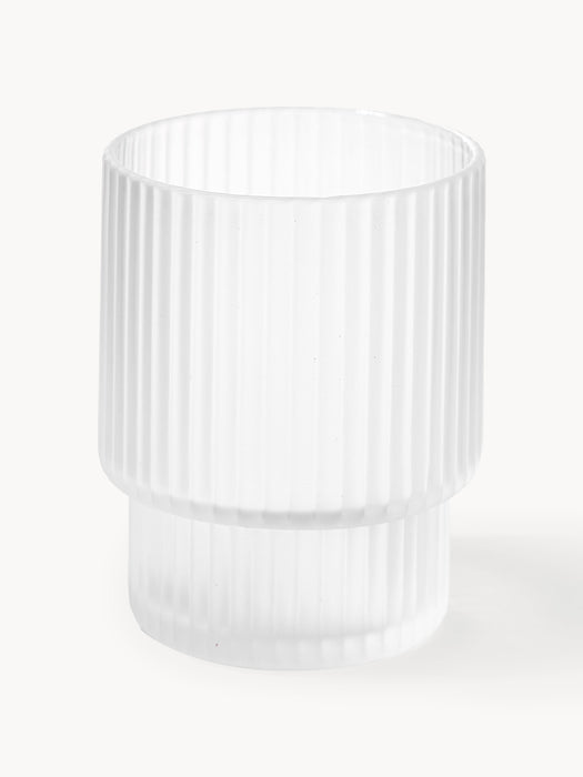 Mouth-Blown Tumblers Ripple with Groove Relief 200 ml Set of 4