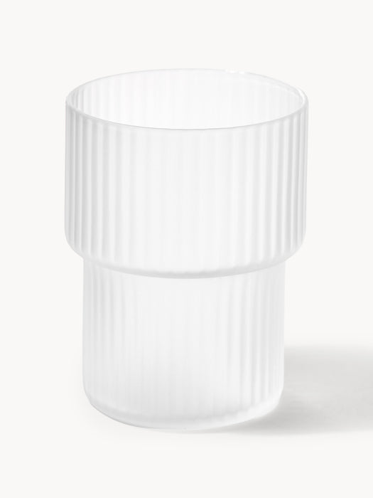 Mouth-Blown Tumblers Ripple with Groove Relief 200 ml Set of 4