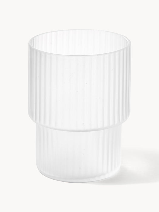 Mouth-Blown Tumblers Ripple with Groove Relief 200 ml Set of 4