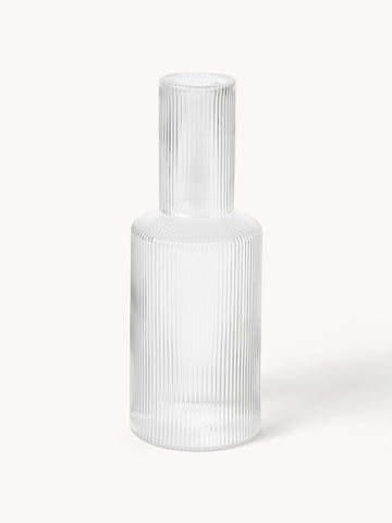 Ripple Mouth-Blown Lid for Carafe